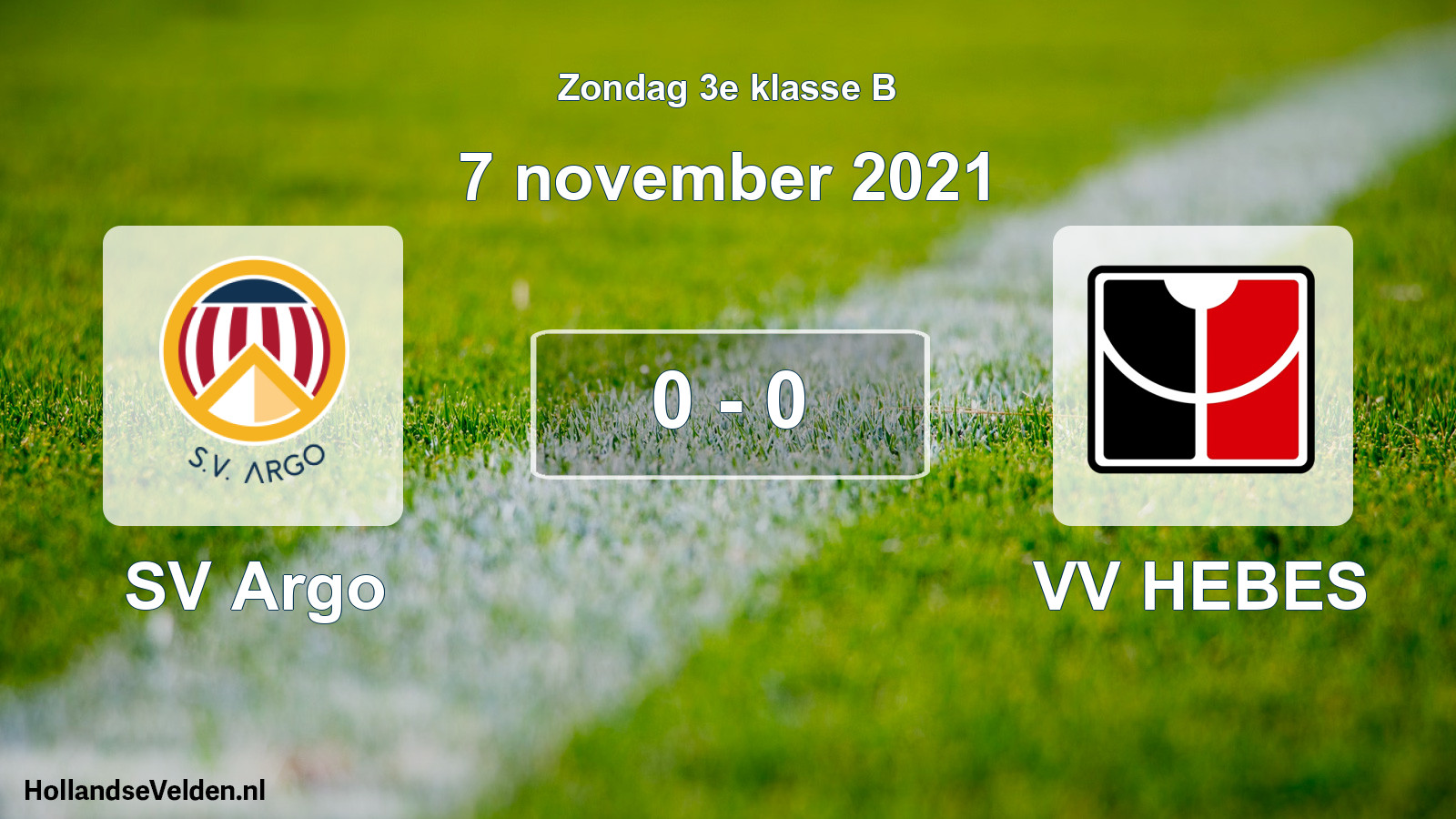 Total number of matches played: SV Argo - VV HEBES 0 - 0 (7 November 2021)