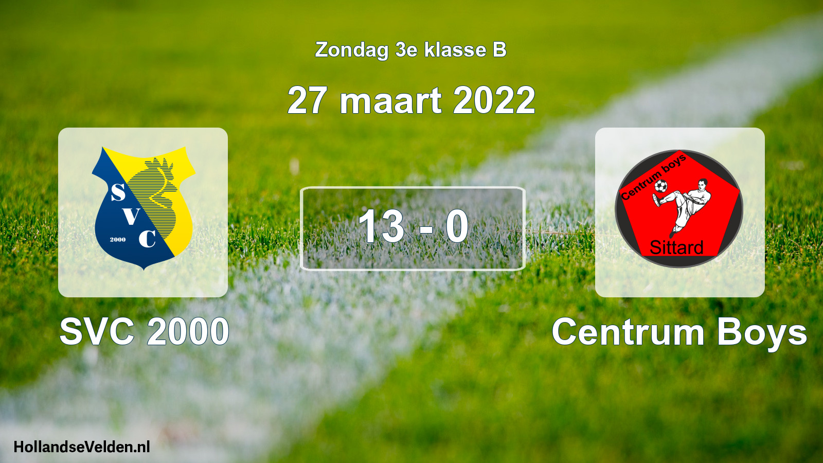Total number of matches played: SVC 2000 - Centrum Boys 13 - 0 (27 March 2022)