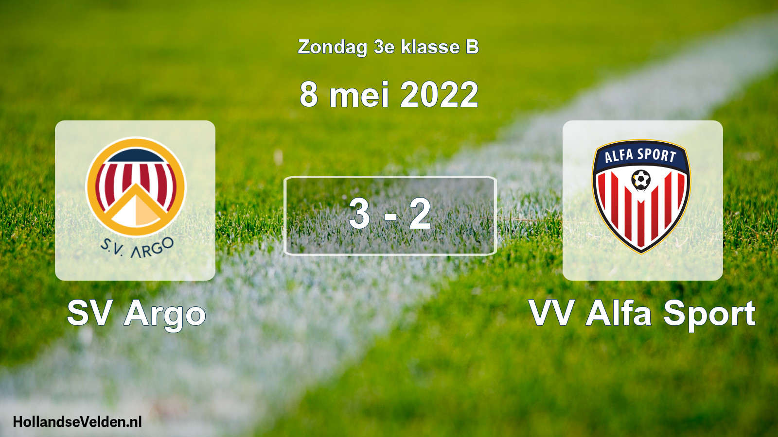 Total number of matches played: SV Argo - VV Alfa Sport 3 - 2 (8 May 2022)