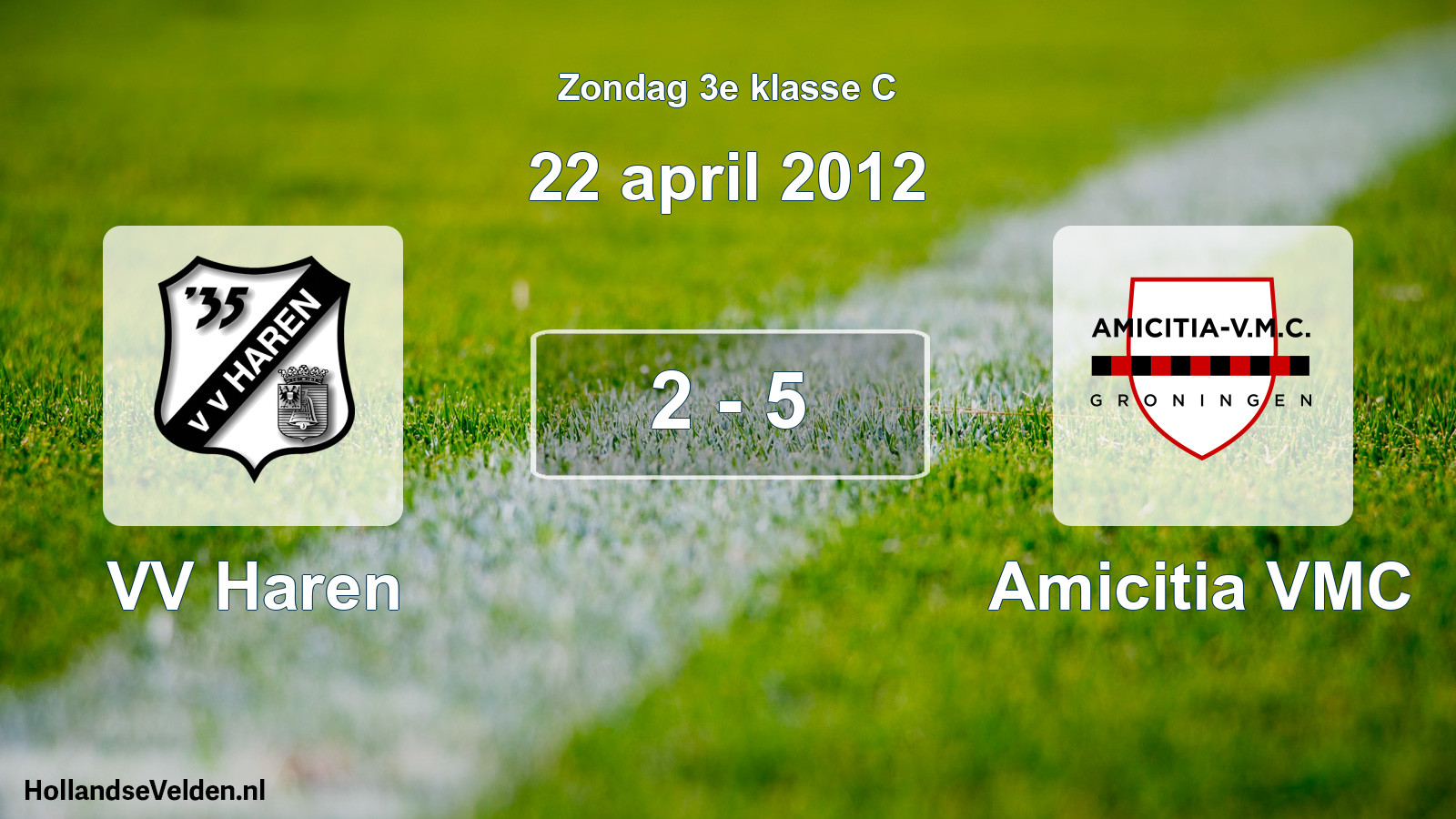 Total number of matches played: VV Haren - Amicitia VMC 2 - 5 (22 April 2012)