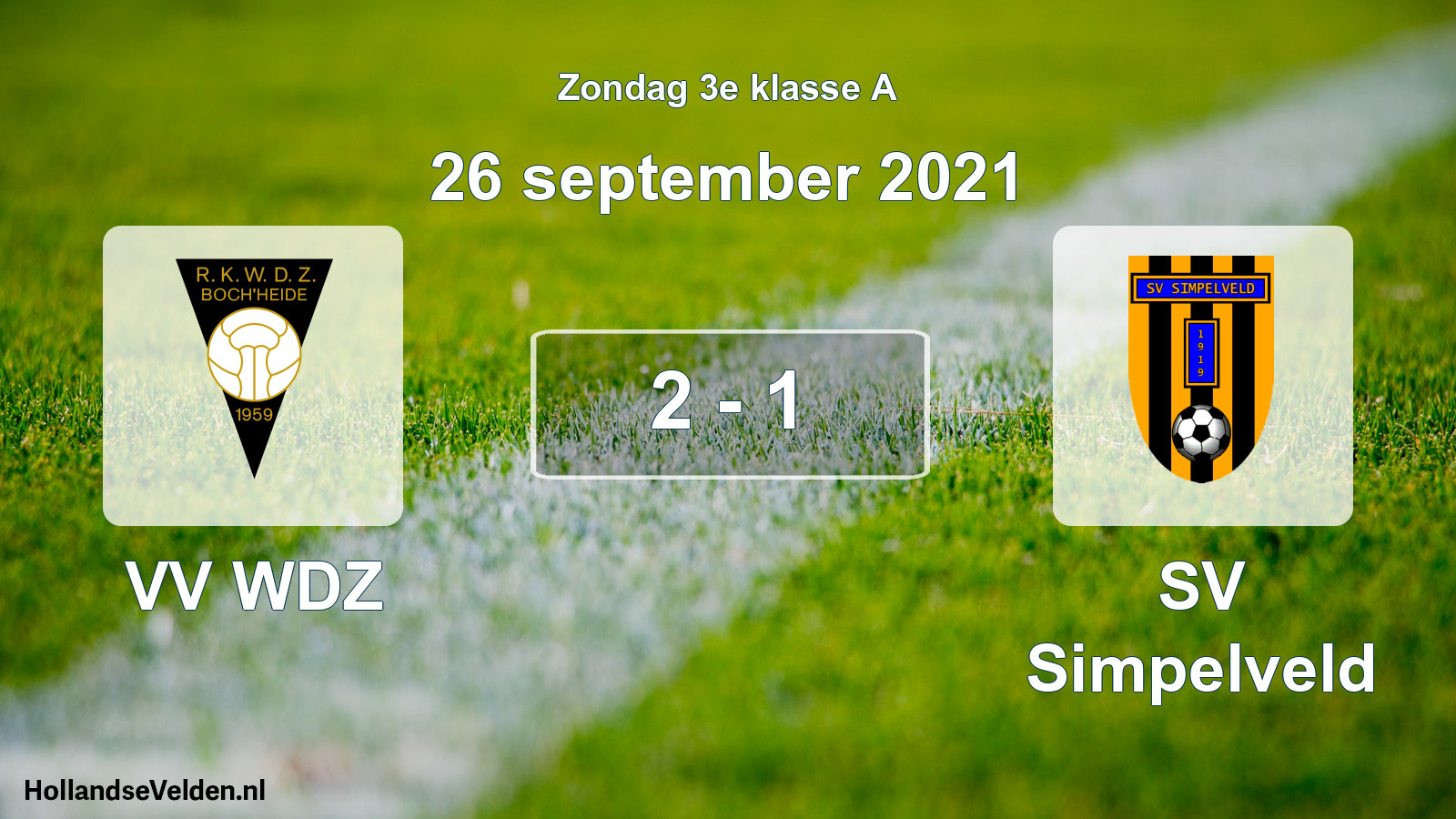Total number of matches played: VV WDZ - SV Simpelveld 2 - 1 (26 September 2021)