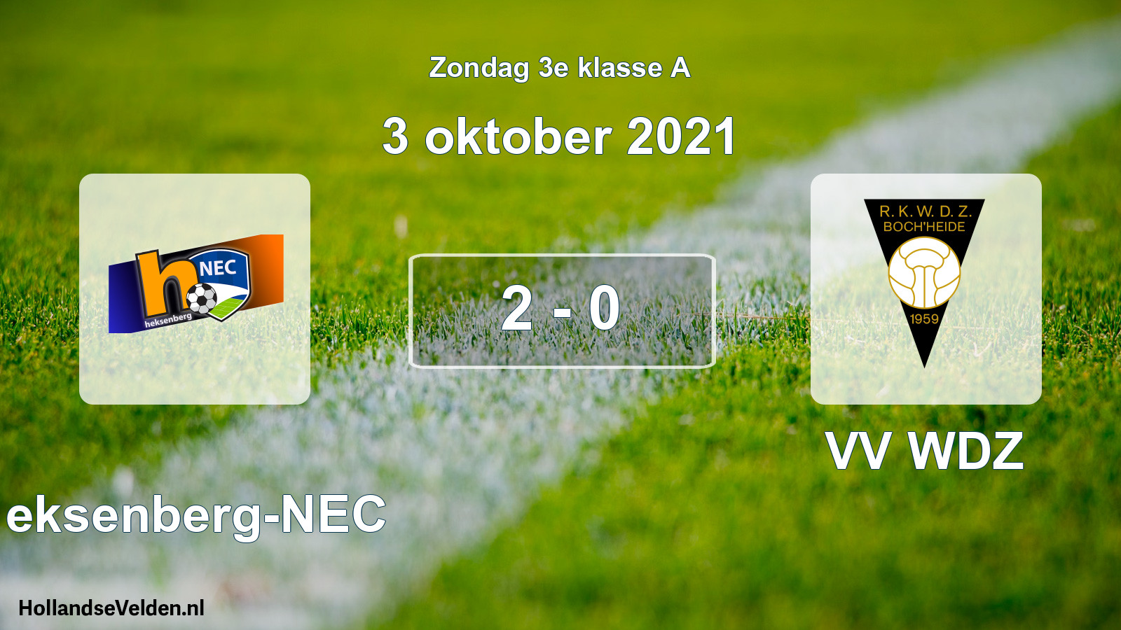Total number of matches played: Heksenberg-NEC - VV WDZ 2 - 0 (3 October 2021)