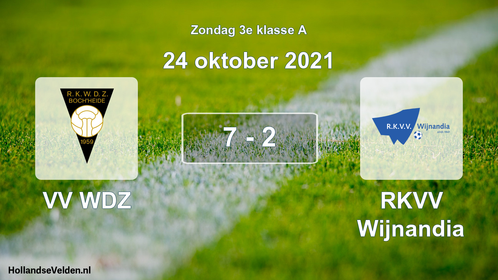 Total number of matches played: VV WDZ - RKVV Wijnandia 7 - 2 (24 October 2021)