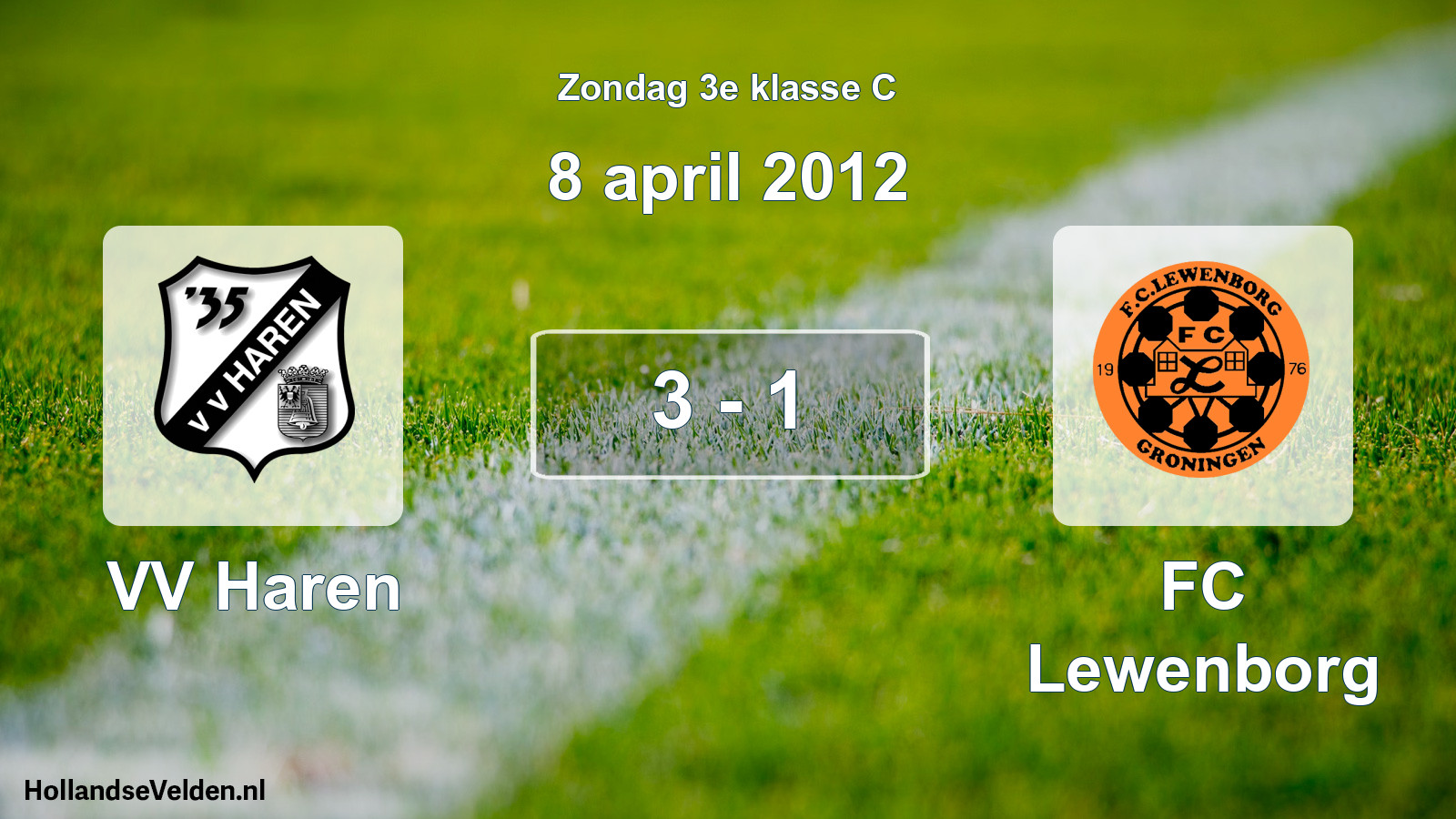 Total number of matches played: VV Haren - FC Lewenborg 3 - 1 (8 April 2012)