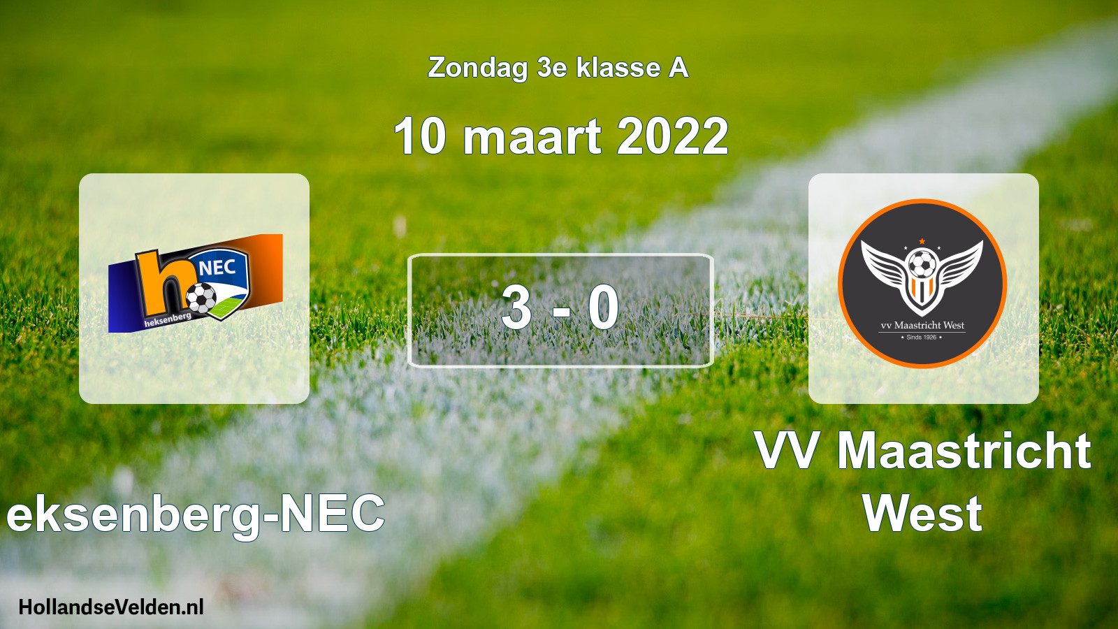 Total number of matches played: Heksenberg-NEC - VV Maastricht West 3 - 0 (10 March 2022)