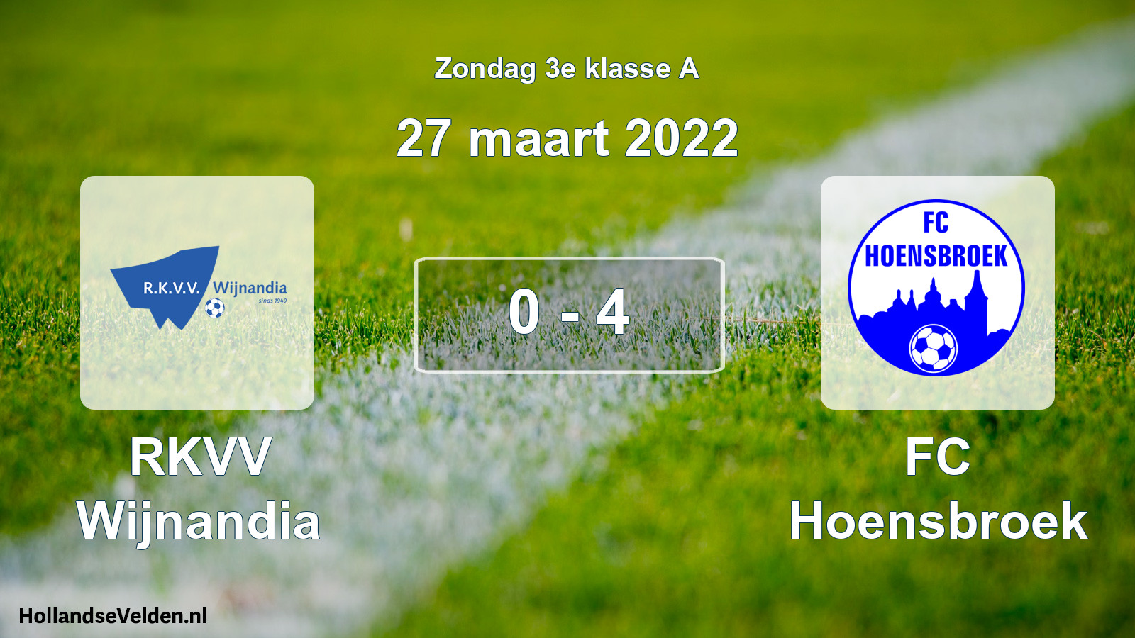 Total number of matches played: RKVV Wijnandia - FC Hoensbroek 0 - 4 (27 March 2022)
