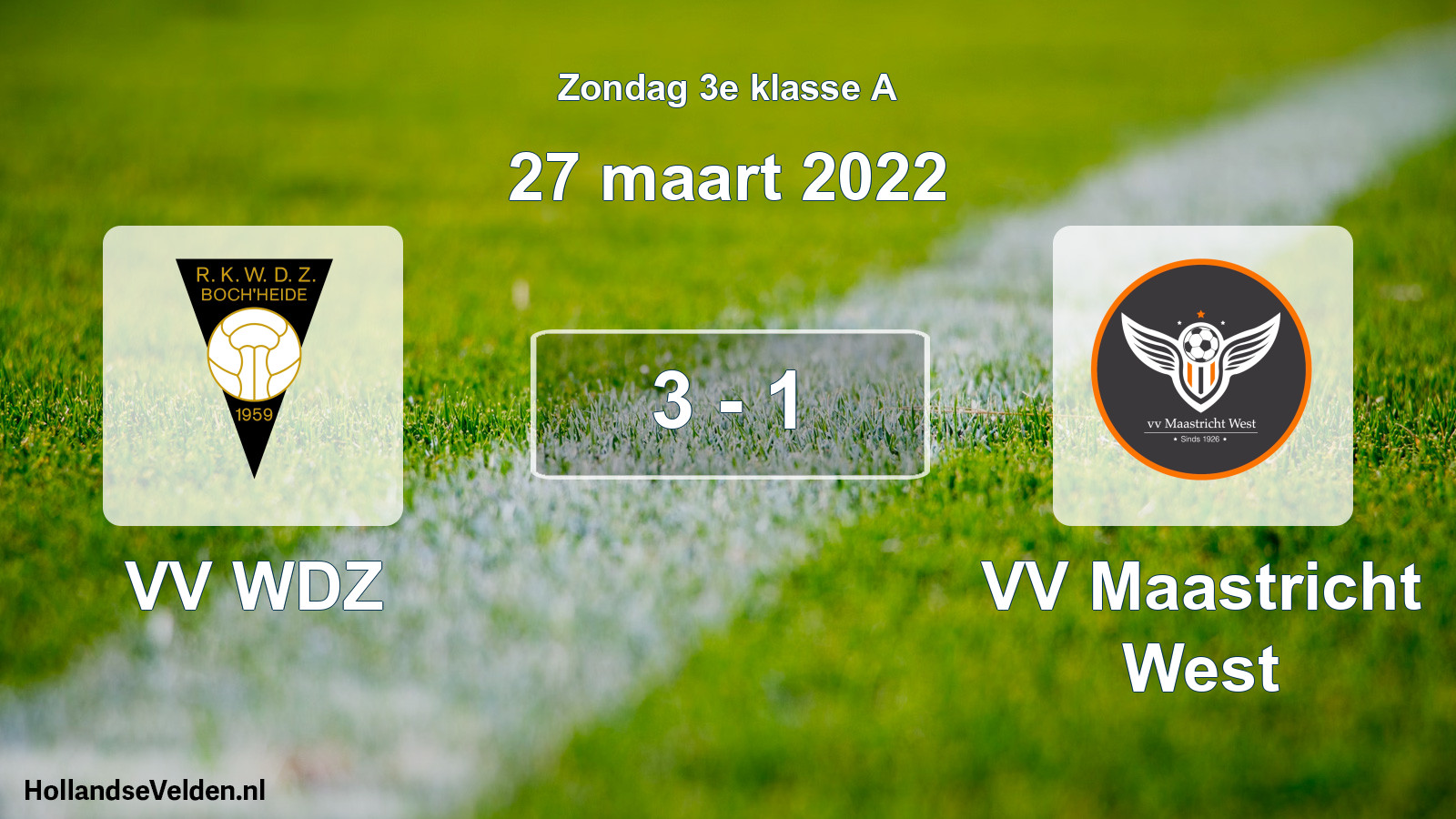 Total number of matches played: VV WDZ - VV Maastricht West 3 - 1 (27 March 2022)