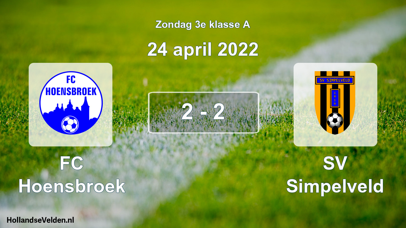 Total number of matches played: FC Hoensbroek - SV Simpelveld 2 - 2 (24 April 2022)