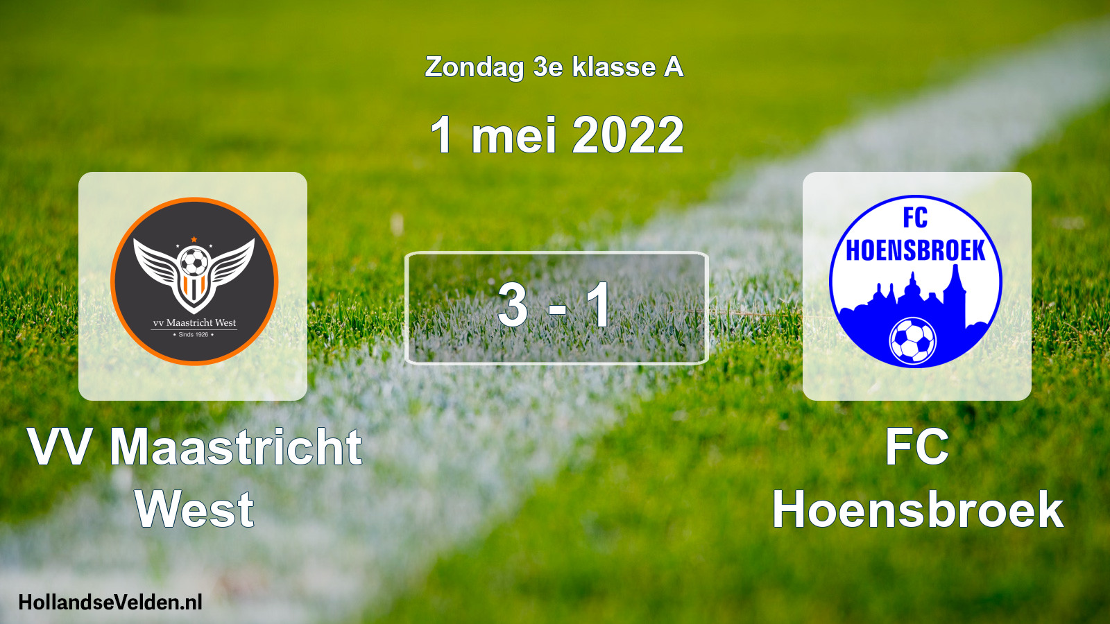 Total number of matches played: VV Maastricht West - FC Hoensbroek 3 - 1 (1 May 2022)