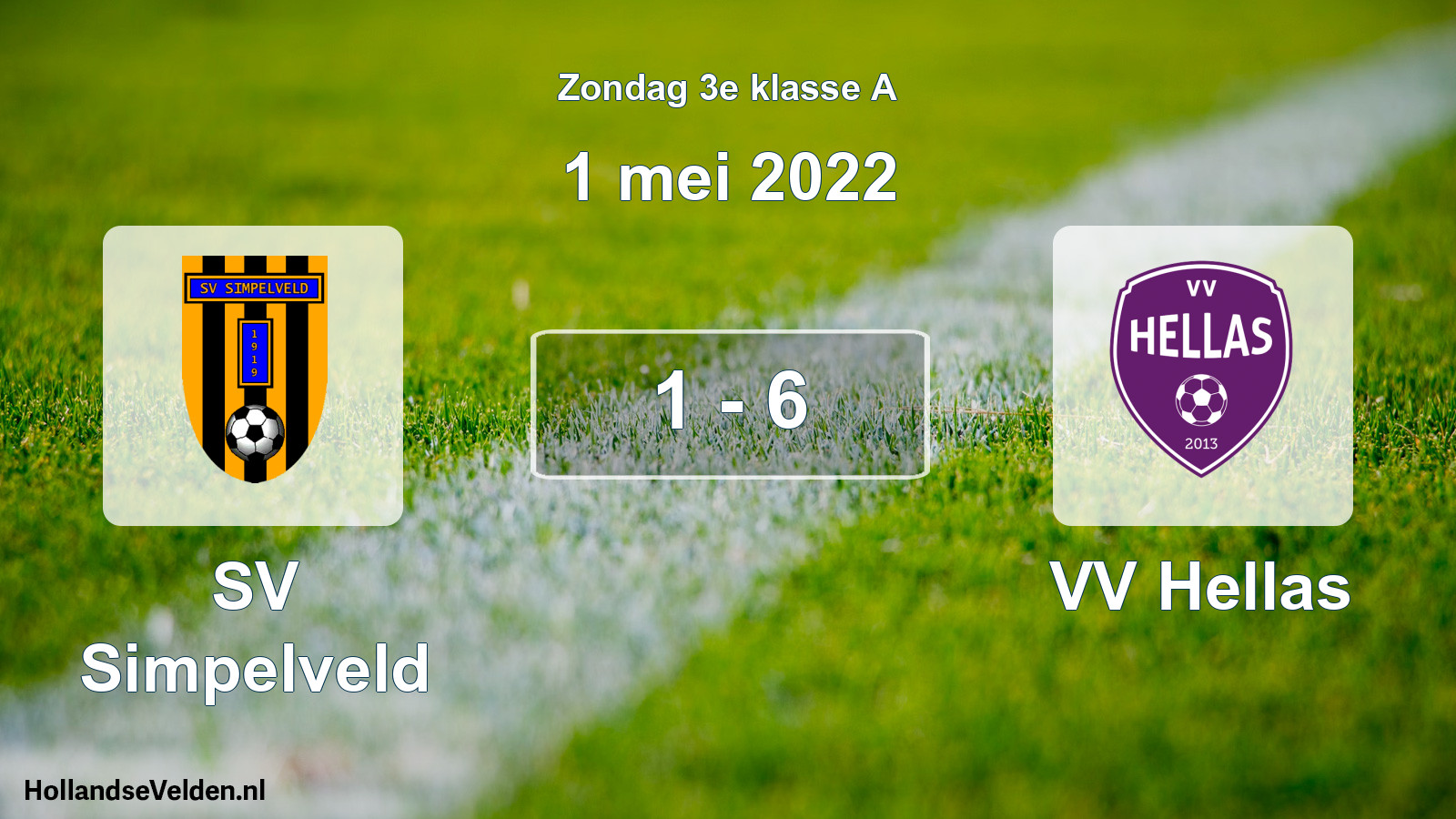 Total number of matches played: SV Simpelveld - VV Hellas 1 - 6 (1 May 2022)