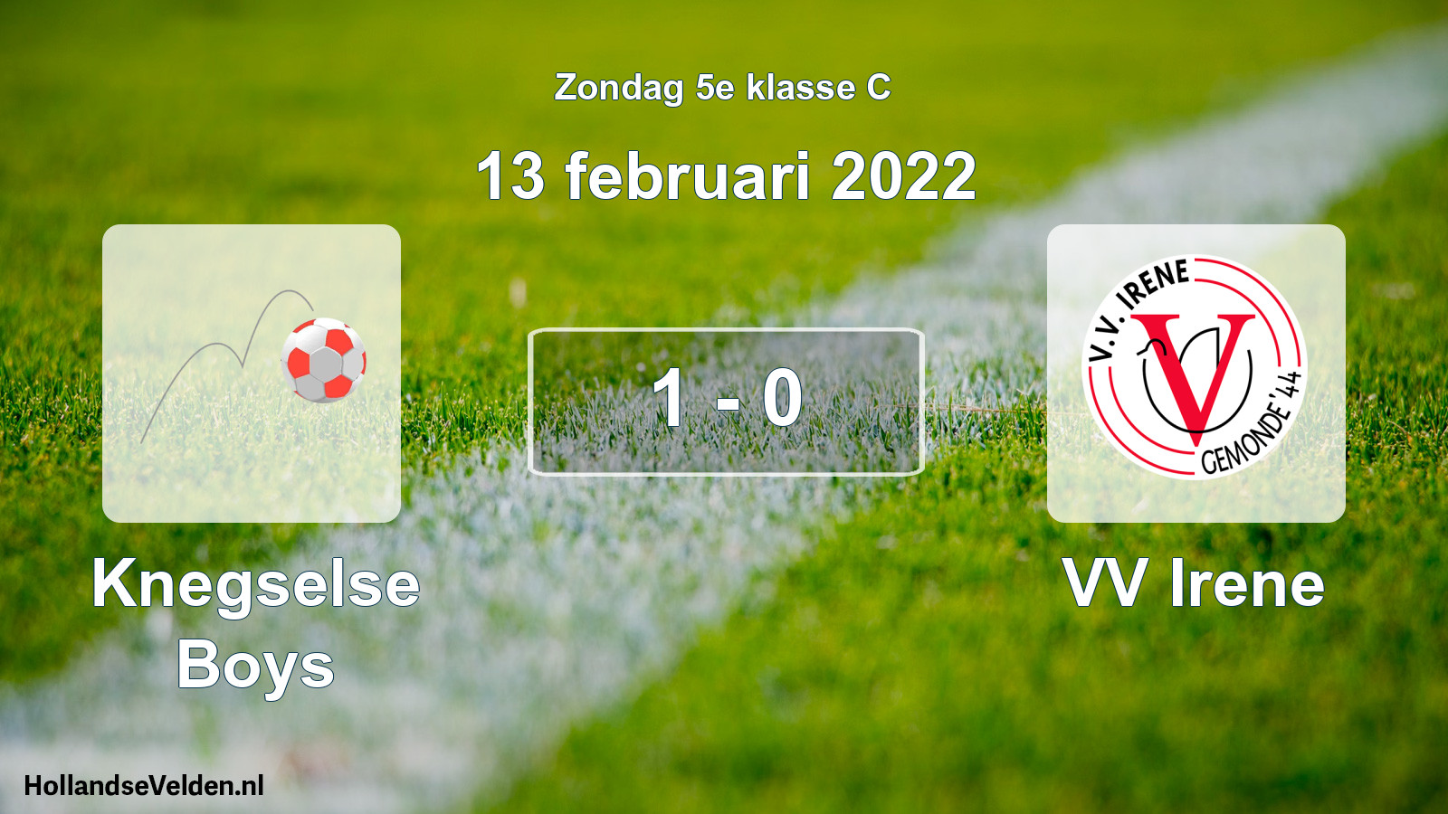 Total number of matches played: Knegselse Boys - VV Irene 1 - 0 (13 February 2022)