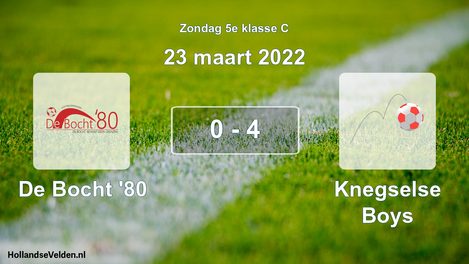 Total number of matches played: De Bocht '80 - Knegselse Boys 0 - 4 (23 March 2022)