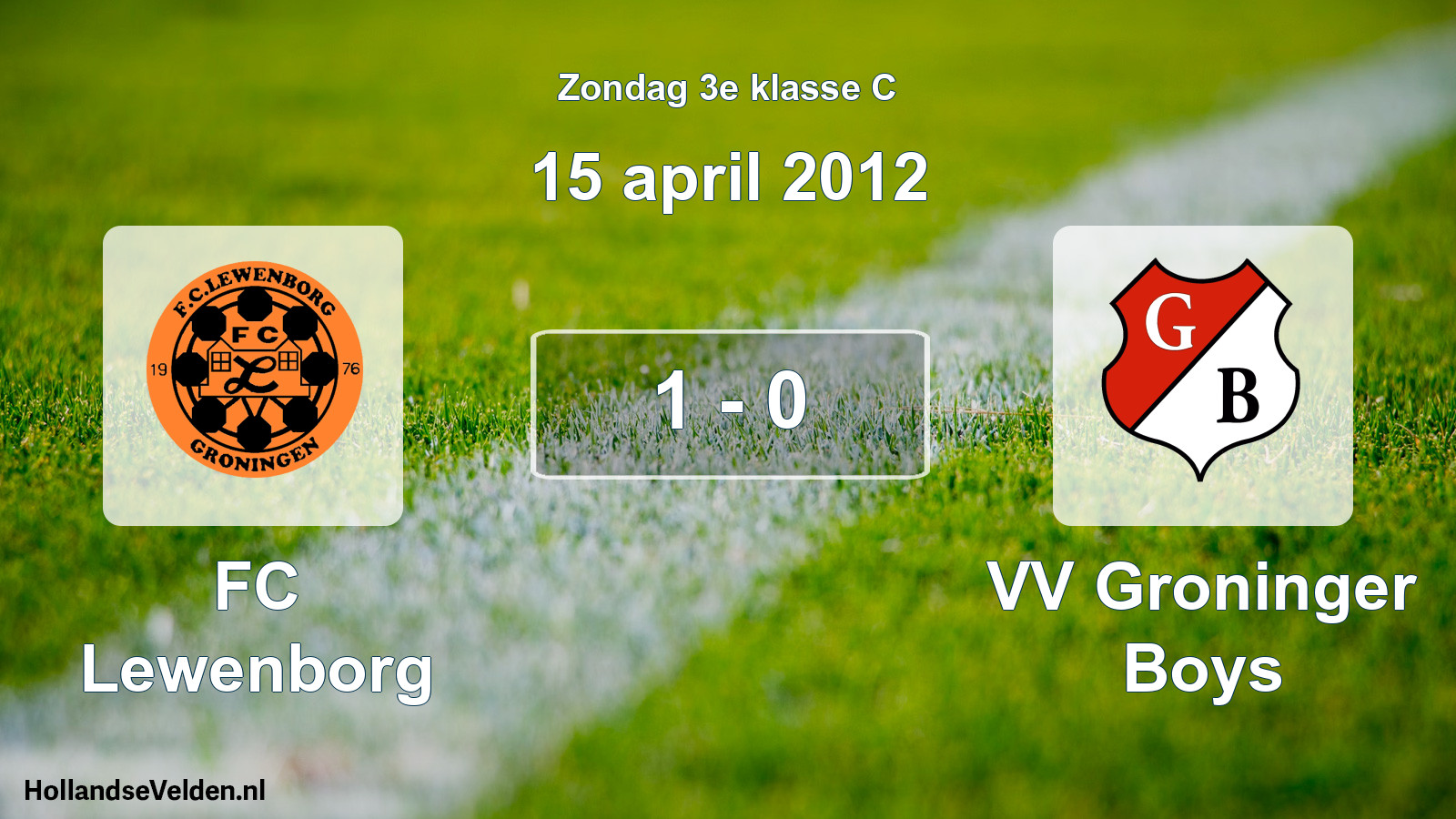 Total number of matches played: FC Lewenborg - VV Groninger Boys 1 - 0 (15 April 2012)