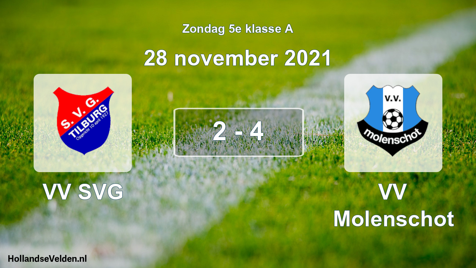 Total number of matches played: VV SVG - VV Molenschot 2 - 4 (28 November 2021)