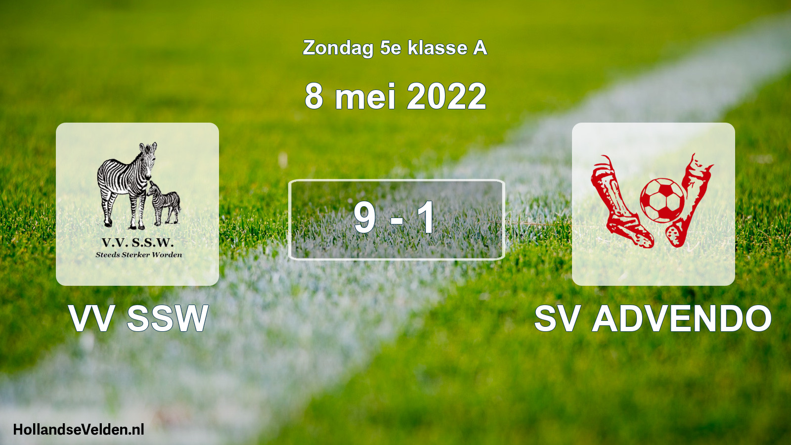 Total number of matches played: VV SSW - SV ADVENDO 9 - 1 (8 May 2022)