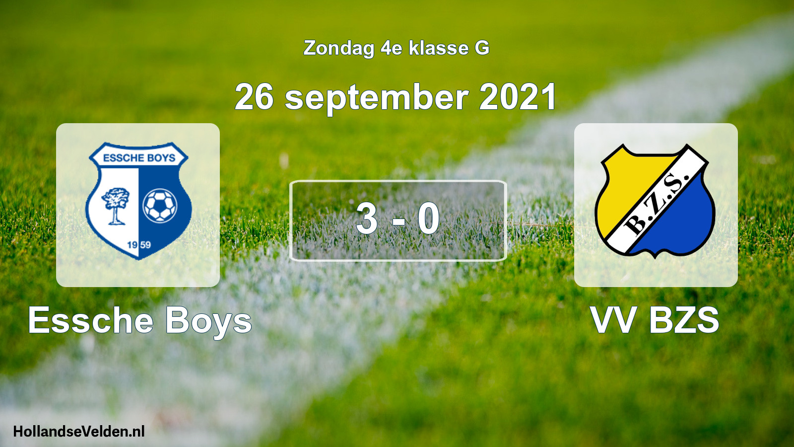 Total number of matches played: Essche Boys - VV BZS 3 - 0 (26 September 2021)