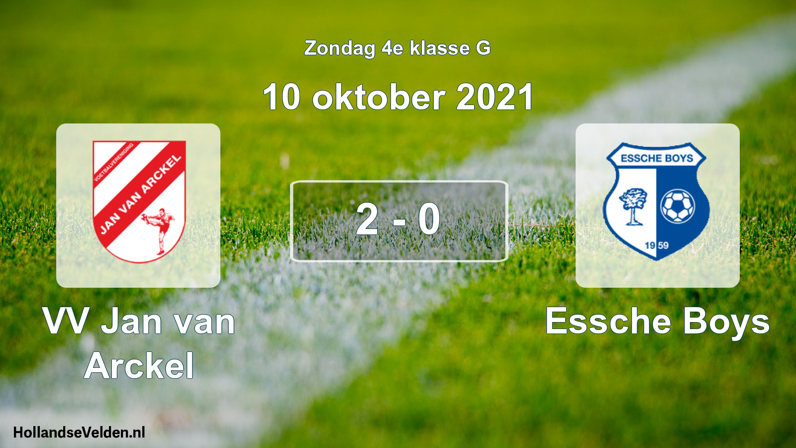 Total number of matches played: VV Jan van Arckel - Essche Boys 2 - 0 (10 October 2021)