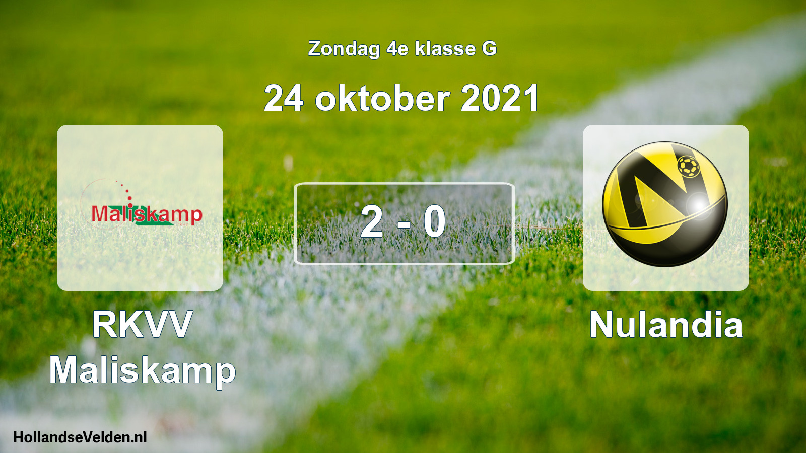 Total number of matches played: RKVV Maliskamp - Nulandia 2 - 0 (24 October 2021)
