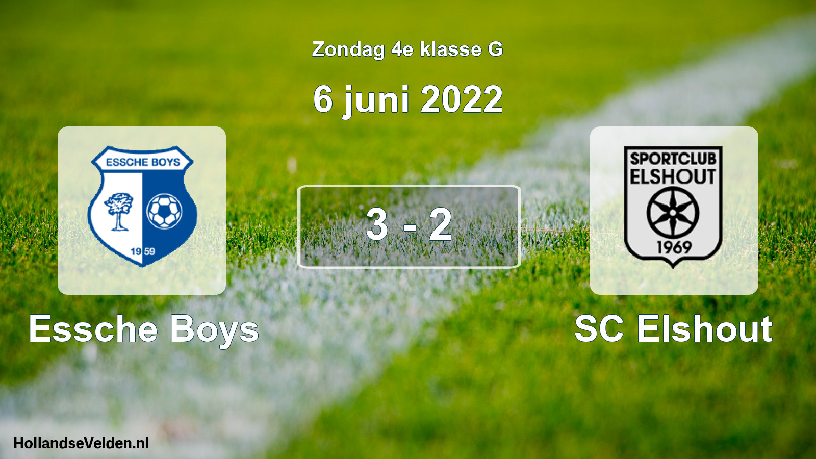 Total number of matches played: Essche Boys - SC Elshout 3 - 2 (6 June 2022)