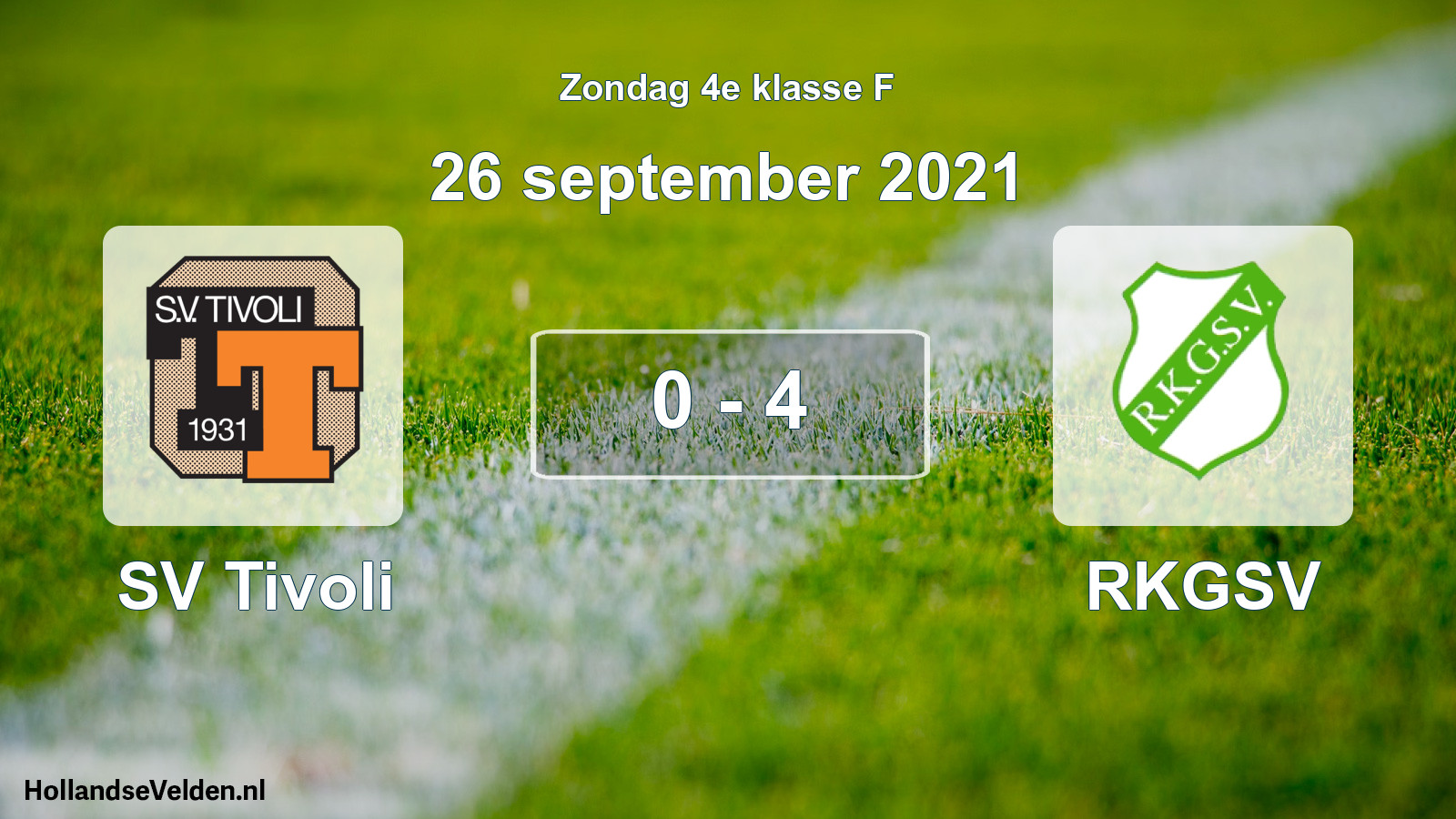 Total number of matches played: SV Tivoli - RKGSV 0 - 4 (26 September 2021)