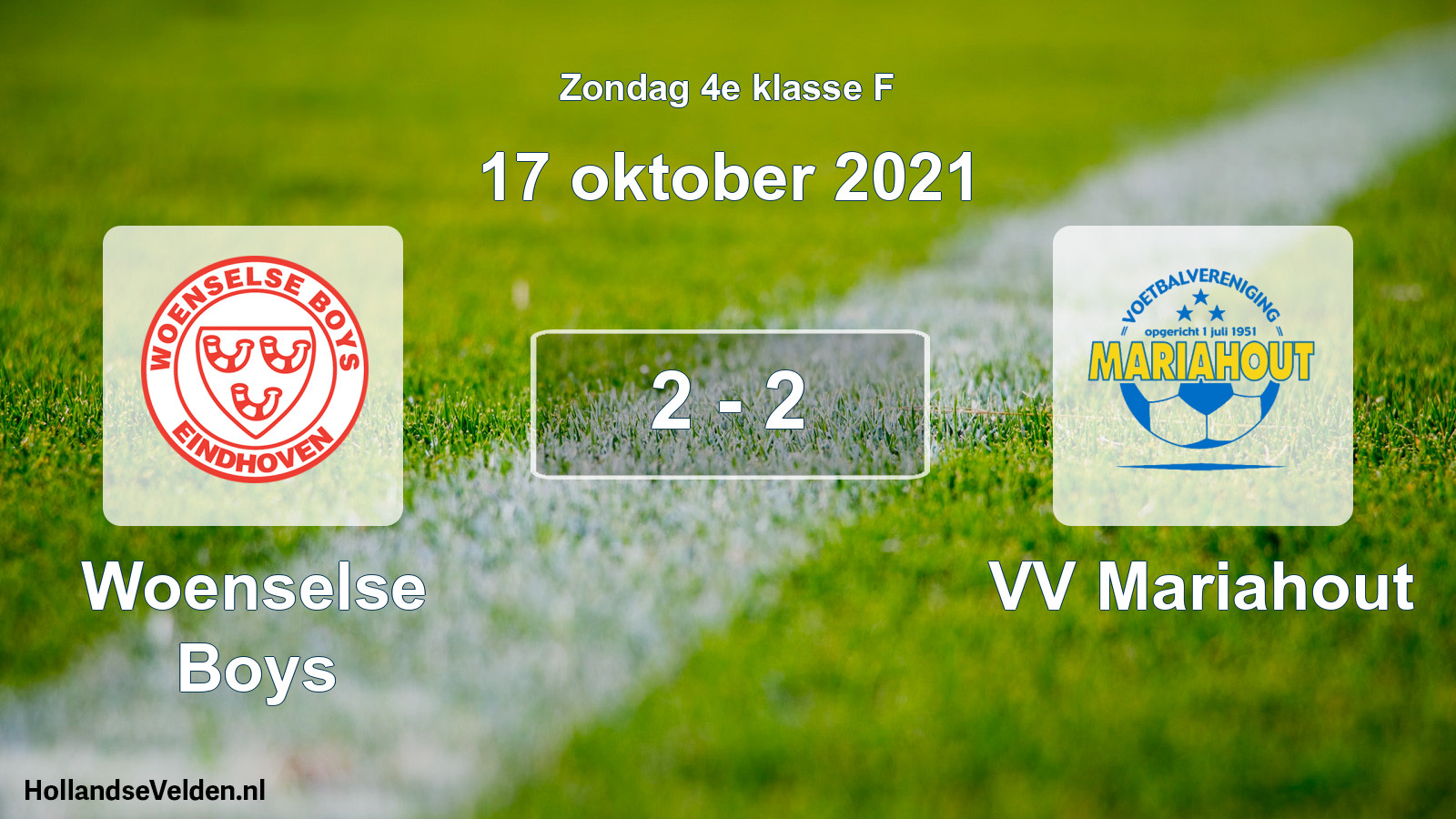 Total number of matches played: Woenselse Boys - VV Mariahout 2 - 2 (17 October 2021)