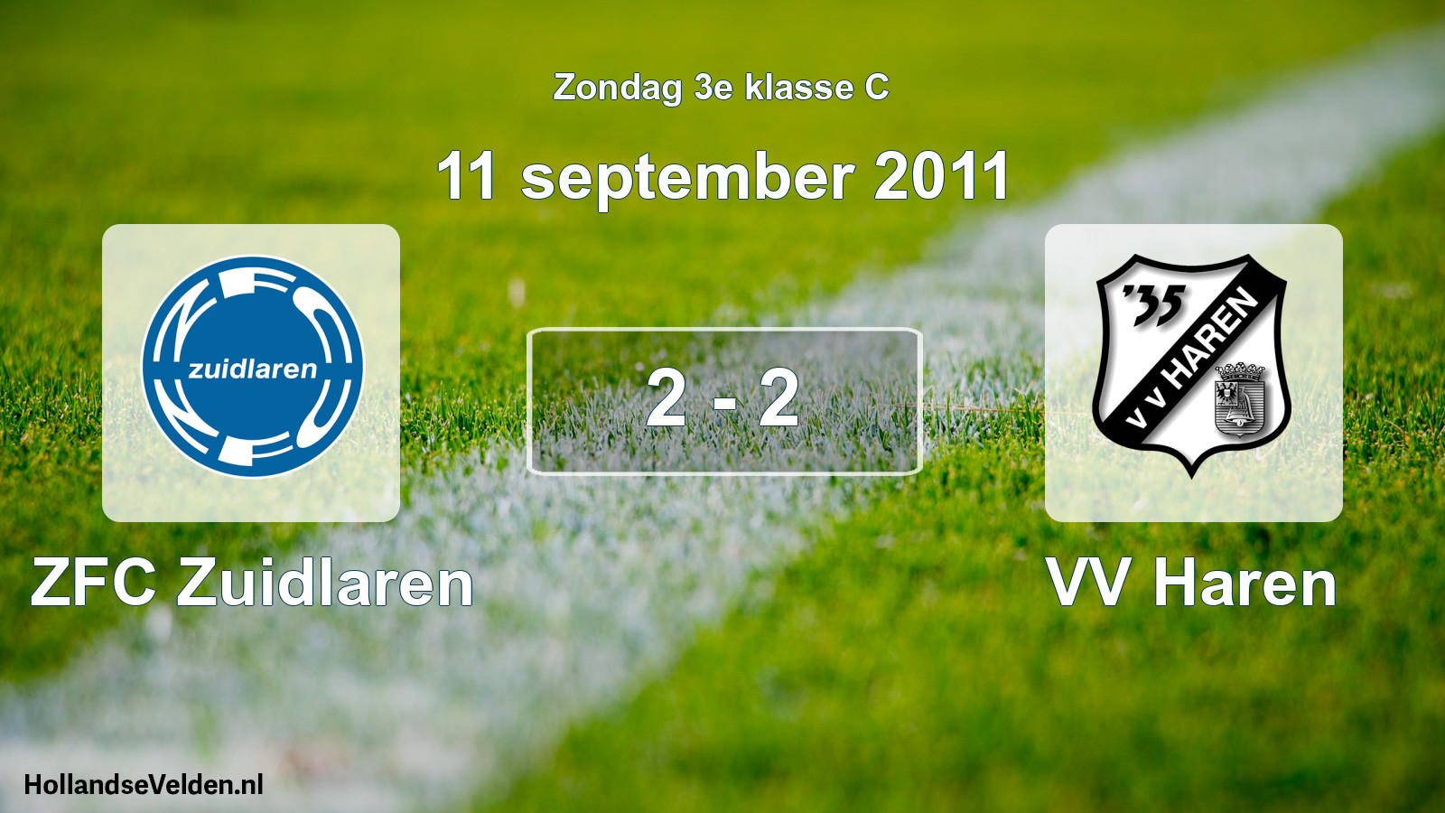 Total number of matches played: ZFC Zuidlaren - VV Haren 2 - 2 (11 September 2011)