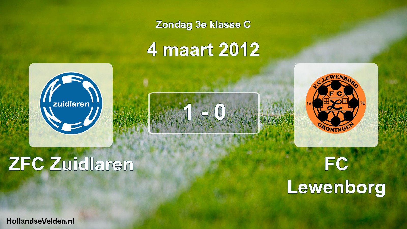 Total number of matches played: ZFC Zuidlaren - FC Lewenborg 1 - 0 (4 March 2012)