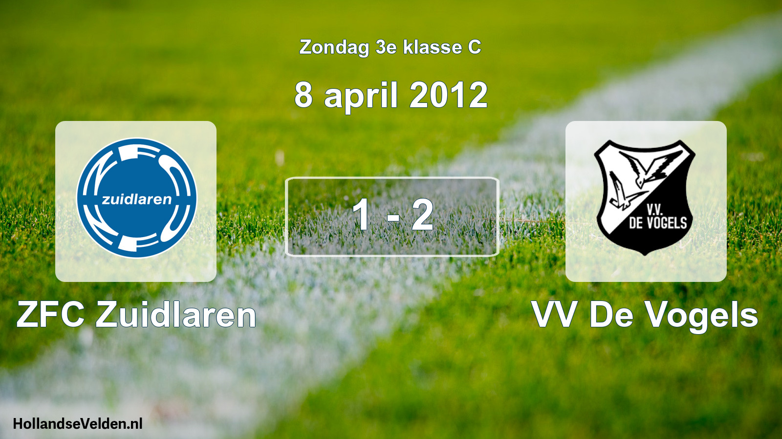 Total number of matches played: ZFC Zuidlaren - VV De Vogels 1 - 2 (8 April 2012)