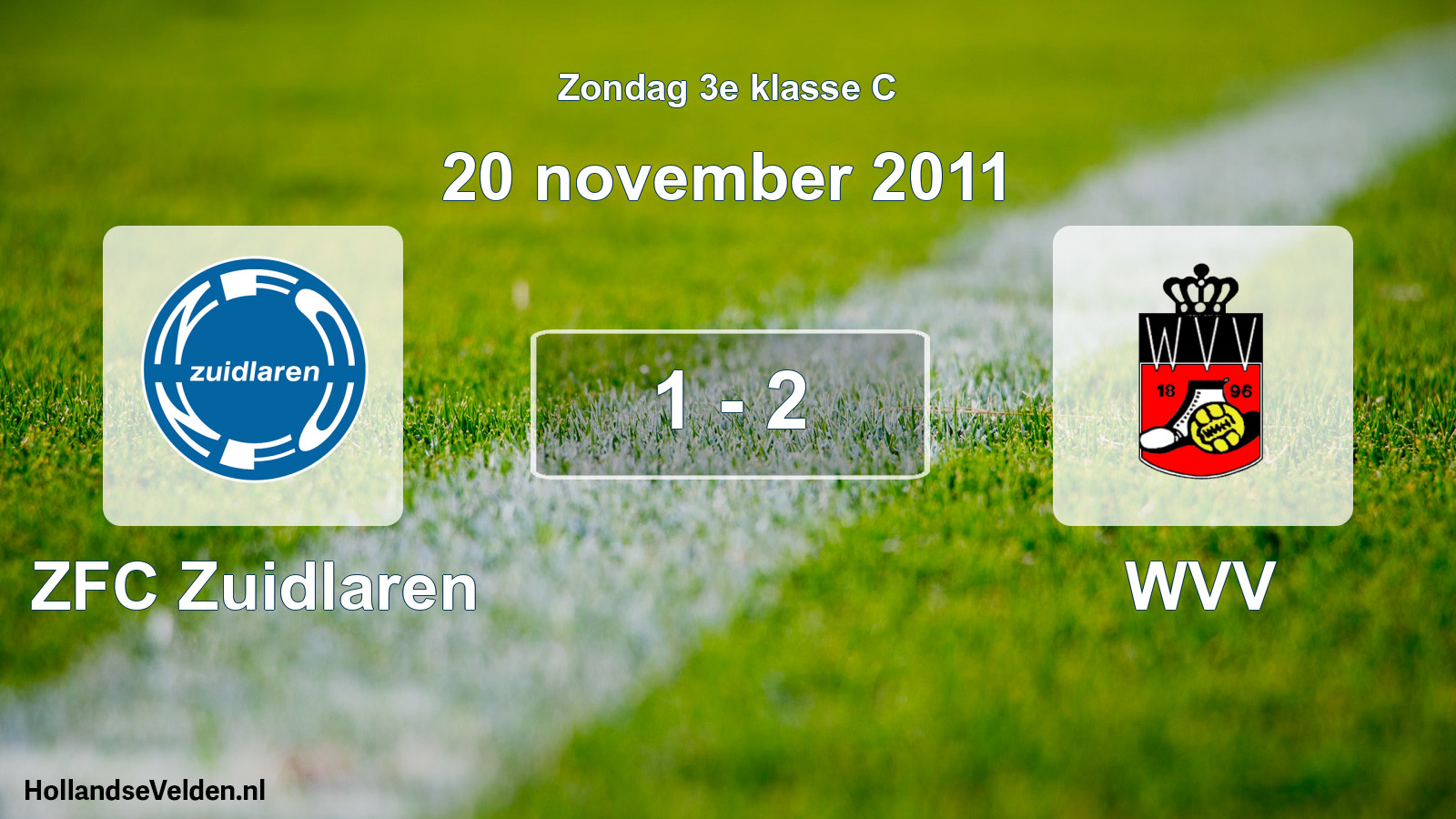 Total number of matches played: ZFC Zuidlaren - WVV 1 - 2 (20 November 2011)