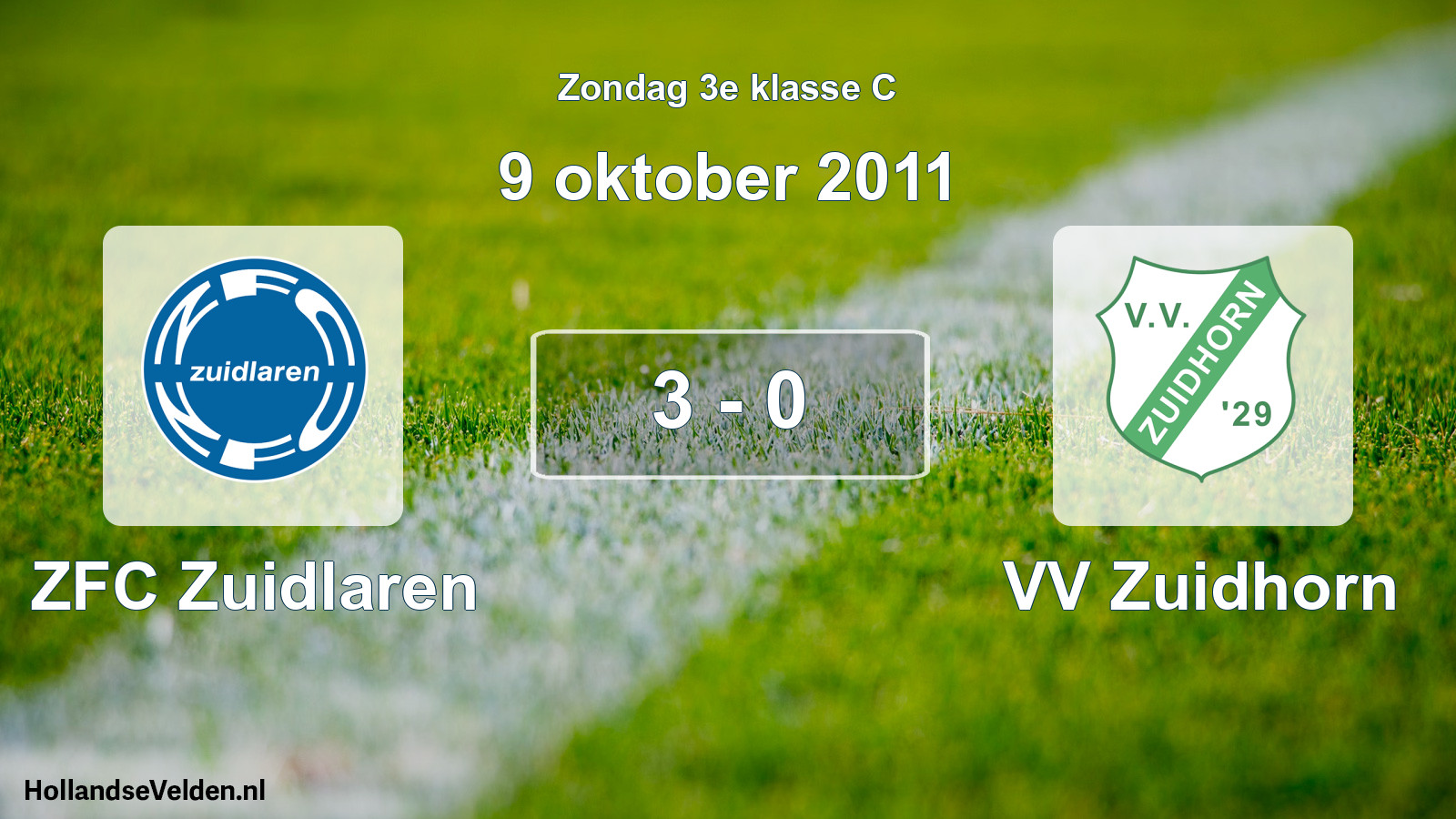 Total number of matches played: ZFC Zuidlaren - VV Zuidhorn 3 - 0 (9 October 2011)