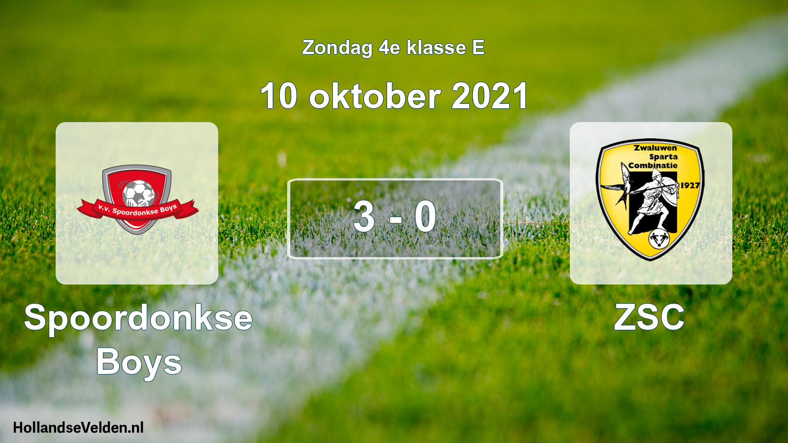 Total number of matches played: Spoordonkse Boys - ZSC 3 - 0 (10 October 2021)