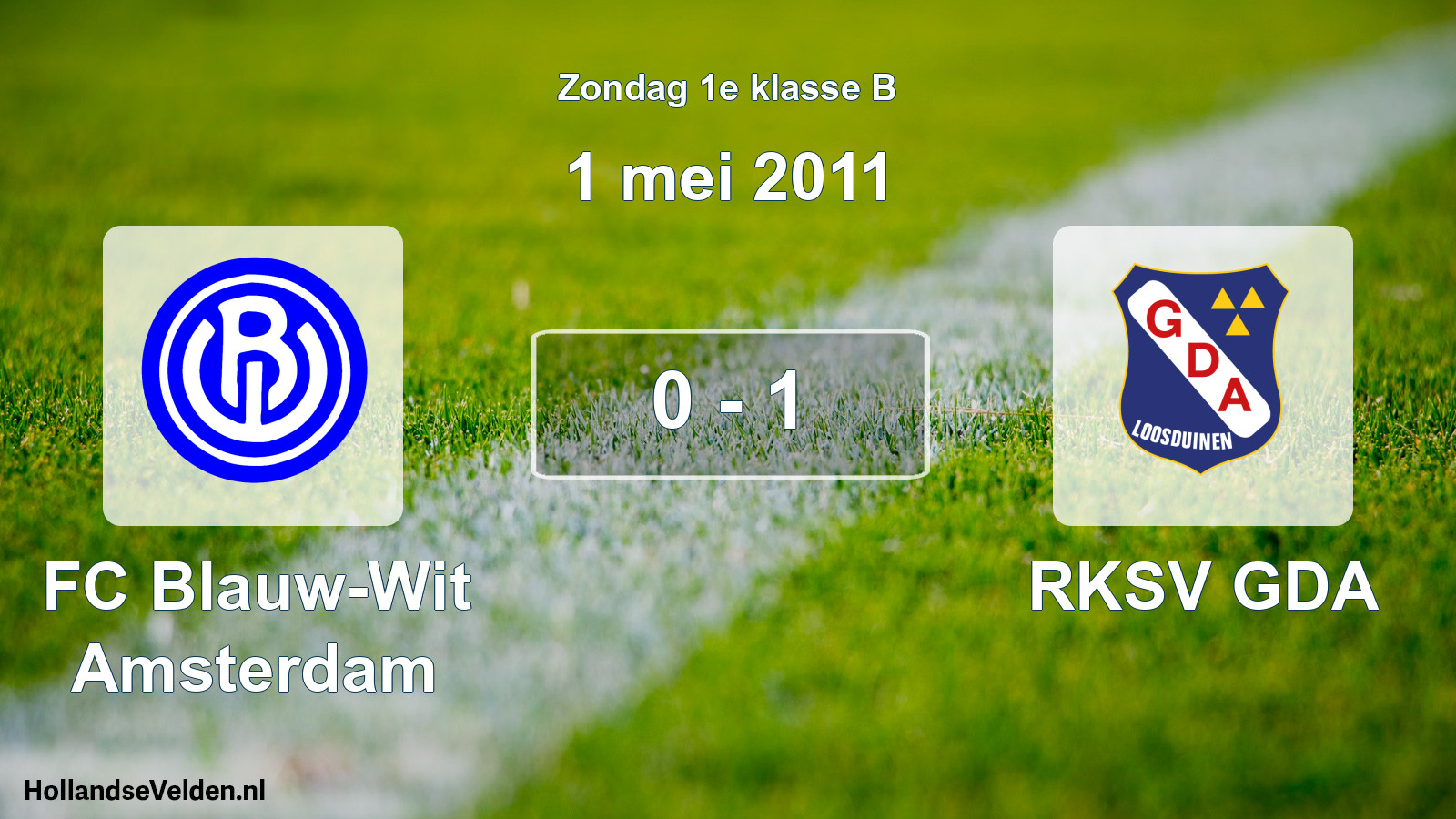 Total number of matches played: FC Blauw-Wit Amsterdam - RKSV GDA 0 - 1 (1 May 2011)