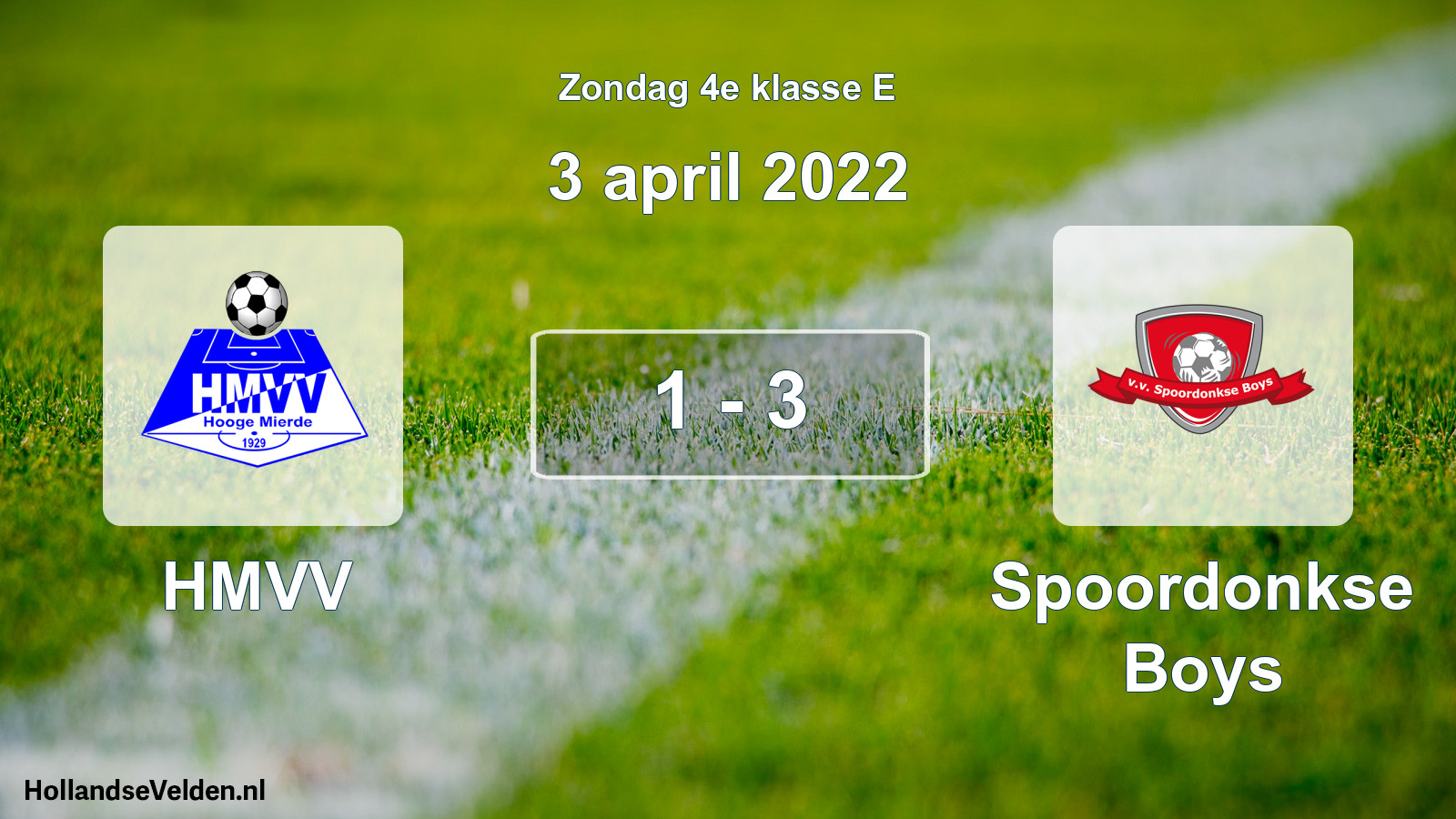 Total number of matches played: HMVV - Spoordonkse Boys 1 - 3 (3 April 2022)