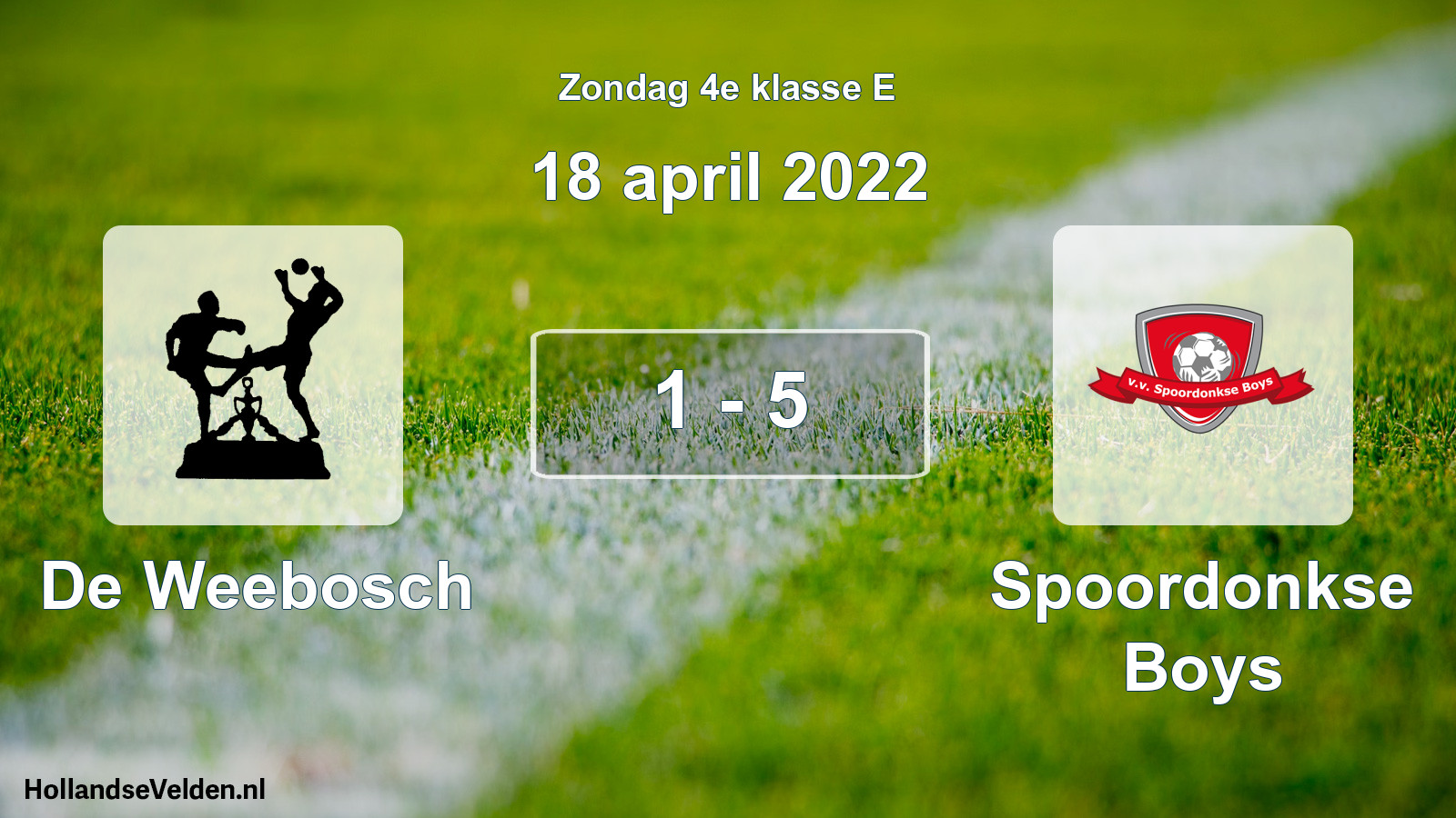Total number of matches played: De Weebosch - Spoordonkse Boys 1 - 5 (18 April 2022)