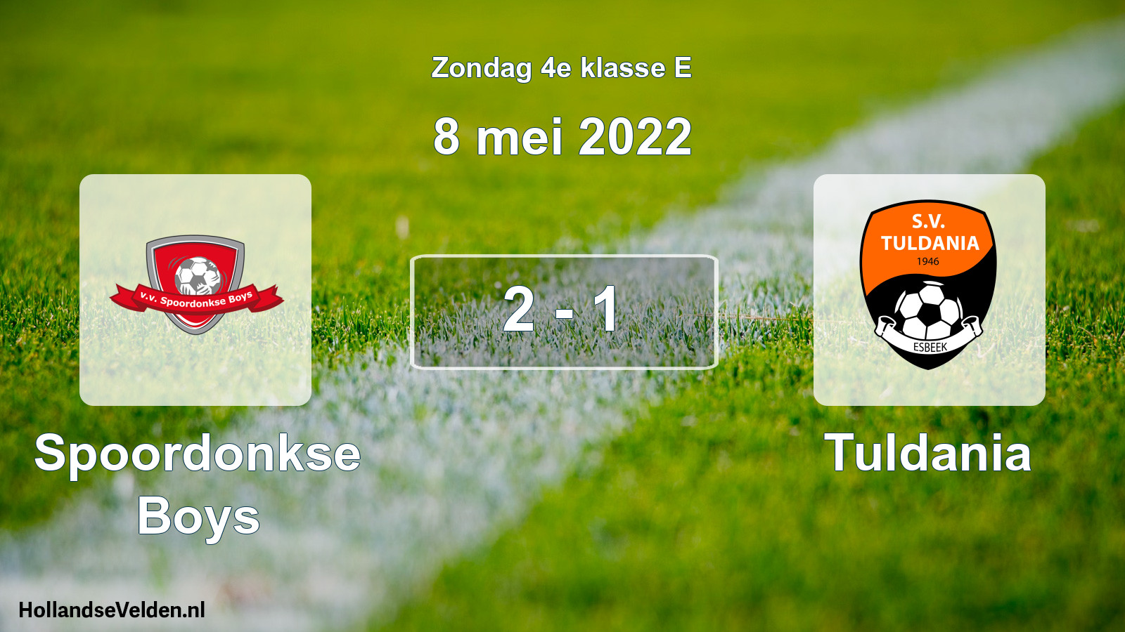 Total number of matches played: Spoordonkse Boys - Tuldania 2 - 1 (8 May 2022)