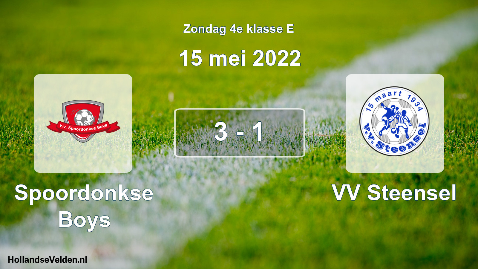 Total number of matches played: Spoordonkse Boys - VV Steensel 3 - 1 (15 May 2022)
