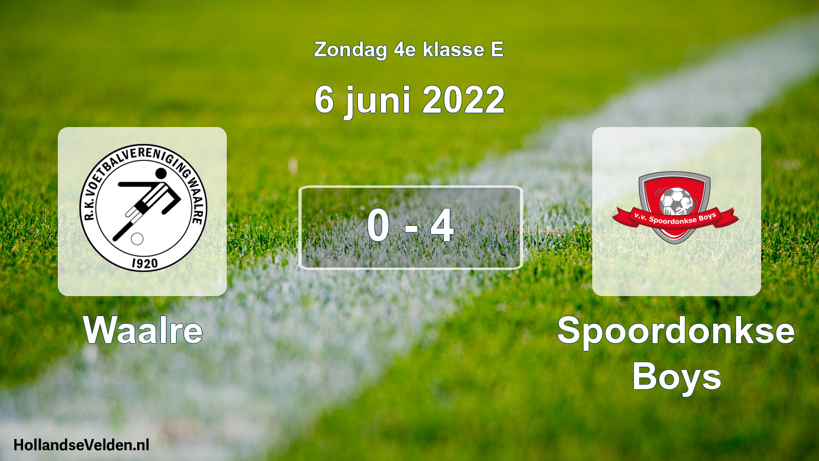 Total number of matches played: Waalre - Spoordonkse Boys 0 - 4 (6 June 2022)