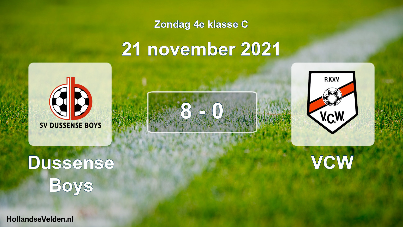 Total number of matches played: Dussense Boys - VCW 8 - 0 (21 November 2021)