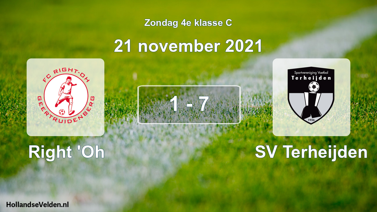 Total number of matches played: Right 'Oh - SV Terheijden 1 - 7 (21 November 2021)