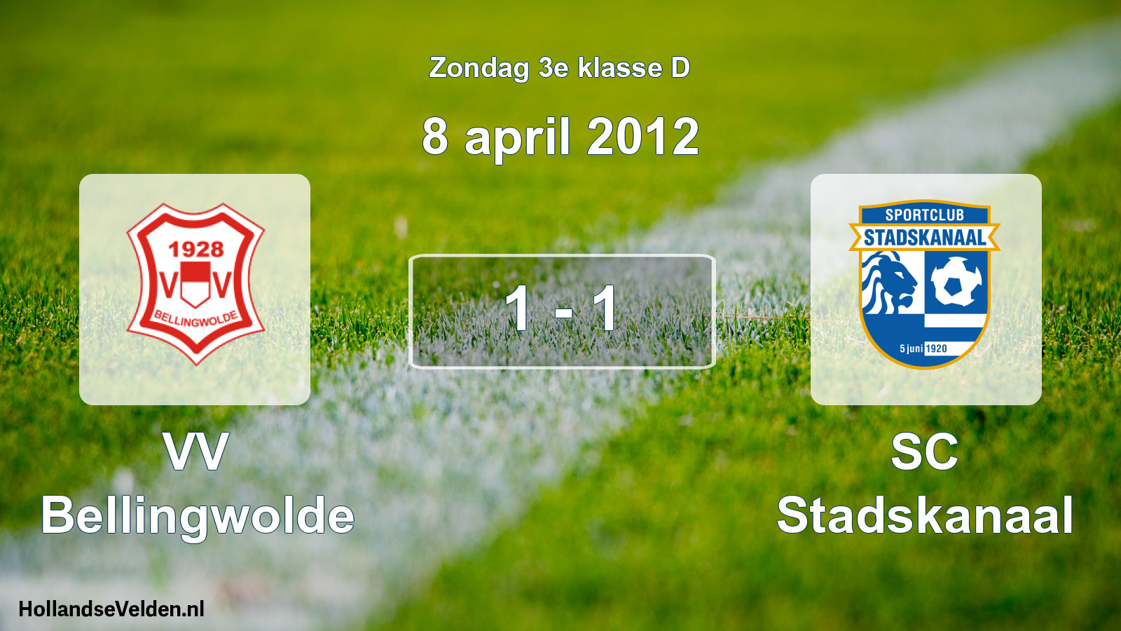 Total number of matches played: VV Bellingwolde - SC Stadskanaal 1 - 1 (8 April 2012)