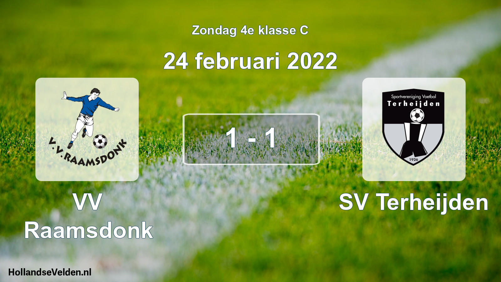 Total number of matches played: VV Raamsdonk - SV Terheijden 1 - 1 (24 February 2022)