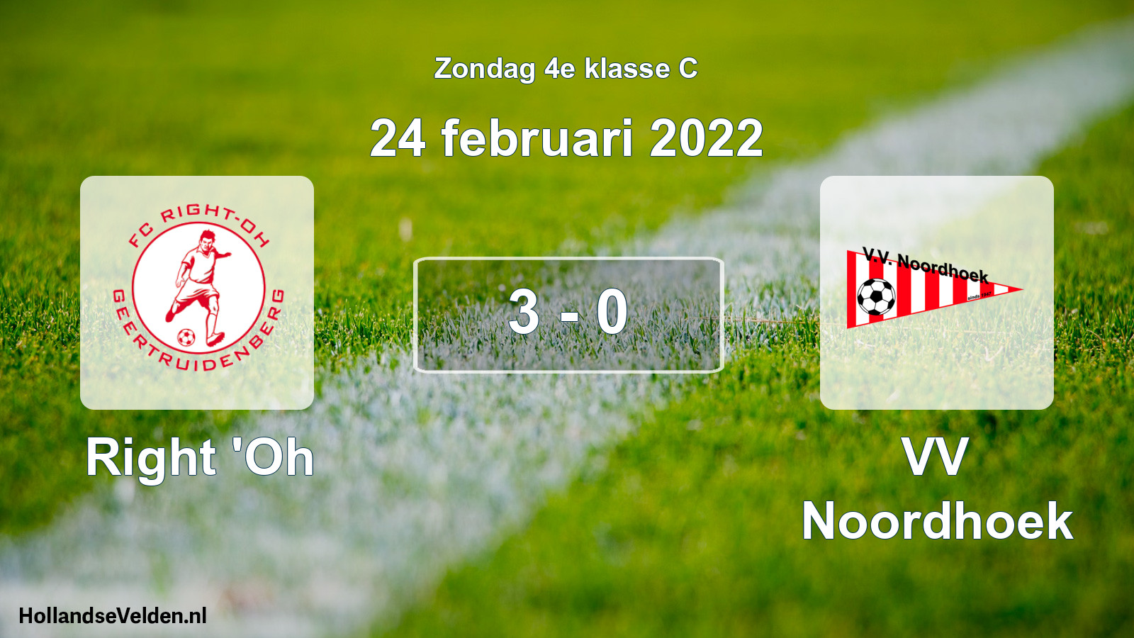 Total number of matches played: Right 'Oh - VV Noordhoek 3 - 0 (24 February 2022)