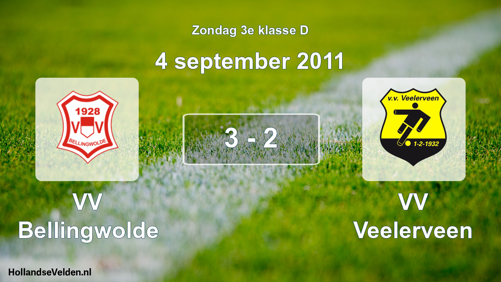 Total number of matches played: VV Bellingwolde - VV Veelerveen 3 - 2 (4 September 2011)