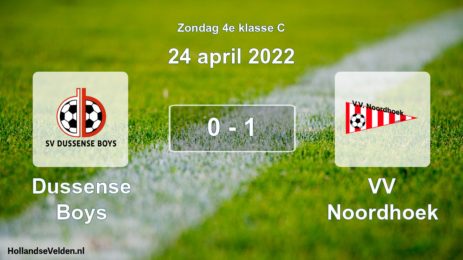 Total number of matches played: Dussense Boys - VV Noordhoek 0 - 1 (24 April 2022)