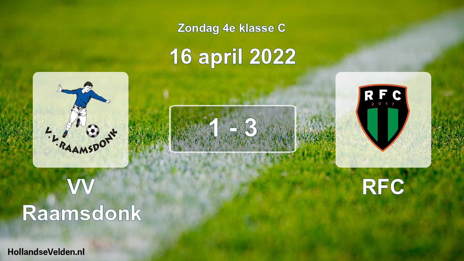 Total number of matches played: VV Raamsdonk - RFC 1 - 3 (16 April 2022)