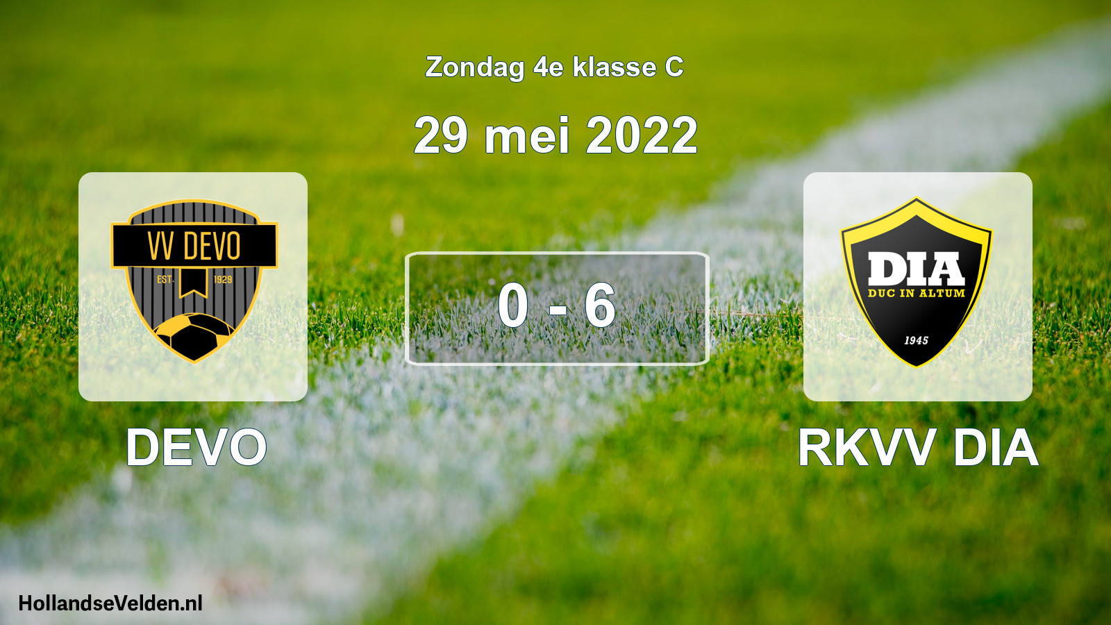 Total number of matches played: DEVO - RKVV DIA 0 - 6 (29 May 2022)