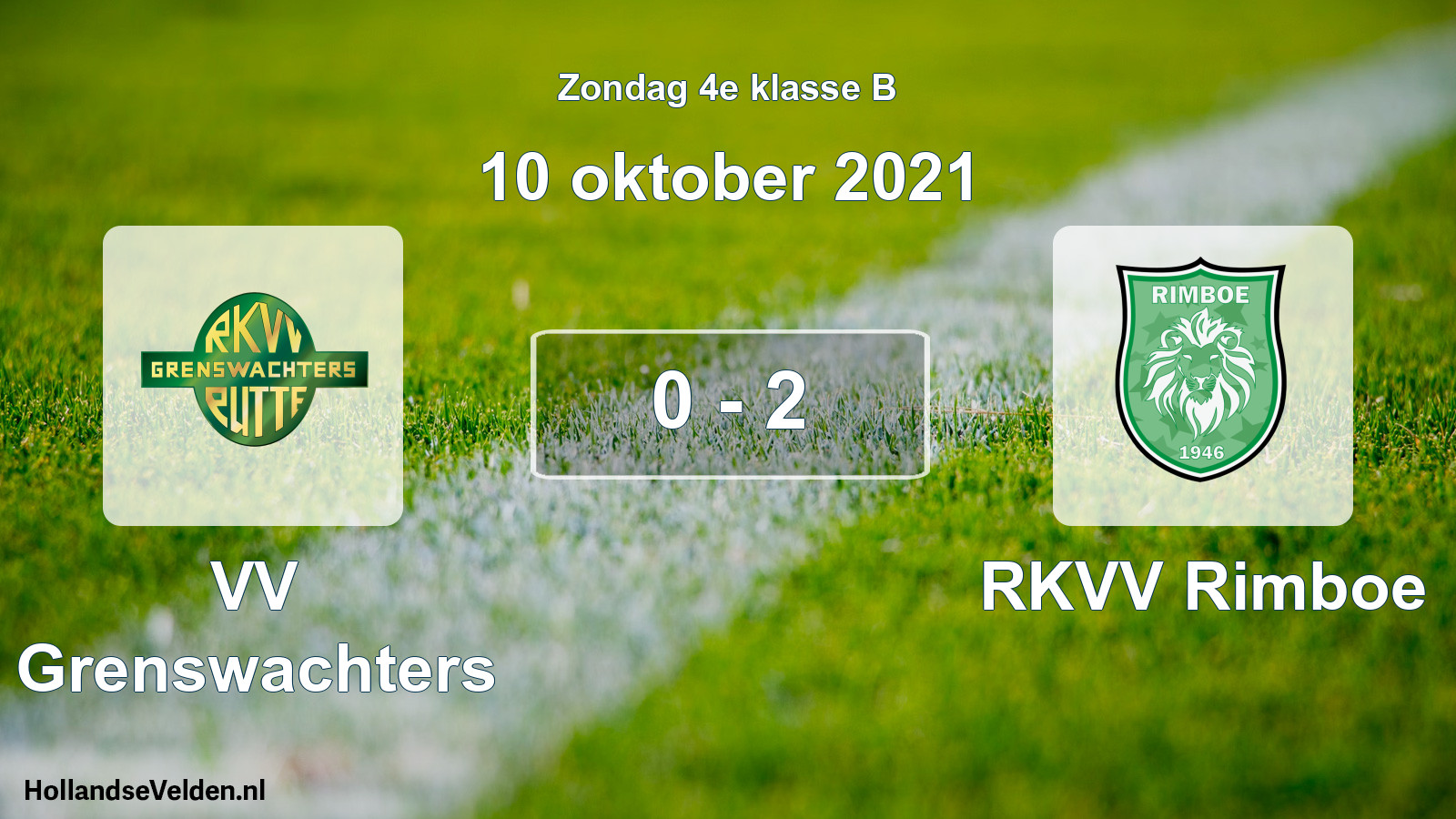 Total number of matches played: VV Grenswachters - RKVV Rimboe 0 - 2 (10 October 2021)