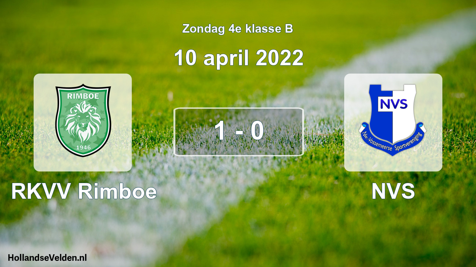 Total number of matches played: RKVV Rimboe - NVS 1 - 0 (10 April 2022)