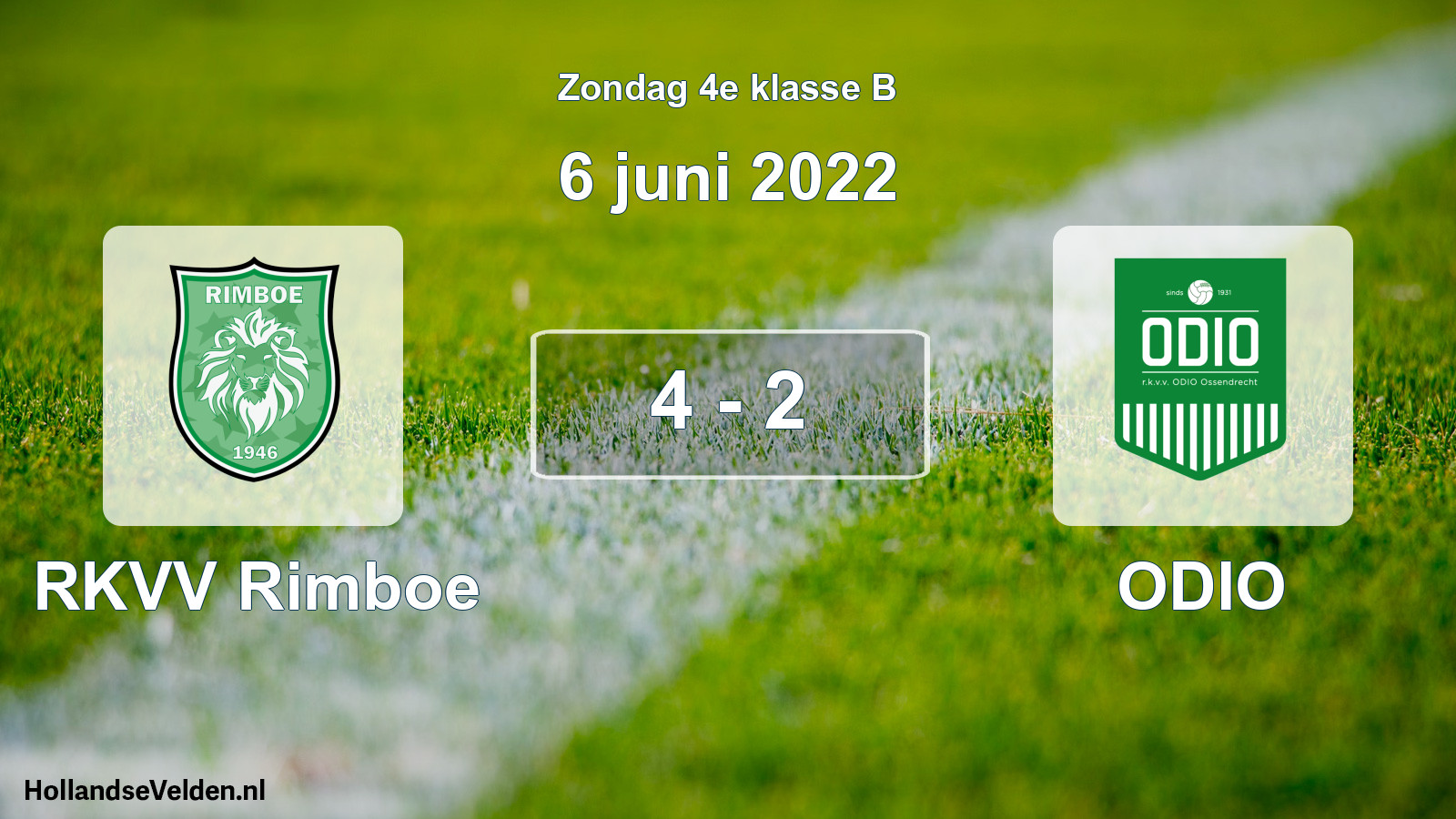 Total number of matches played: RKVV Rimboe - ODIO 4 - 2 (6 June 2022)