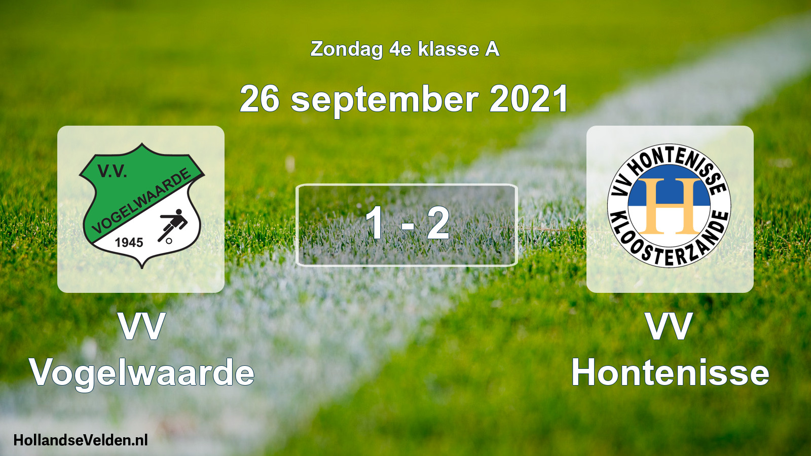 Total number of matches played: VV Vogelwaarde - VV Hontenisse 1 - 2 (26 September 2021)
